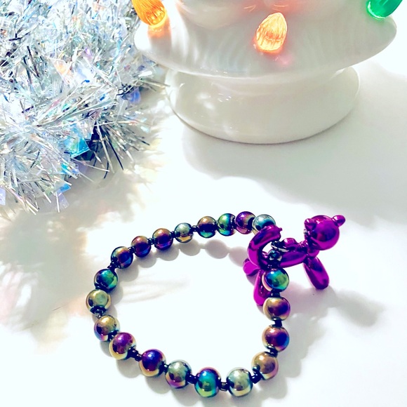 Purple Toyland Kitty Cat Balloon Stretch Bracelet - Picture 5 of 7